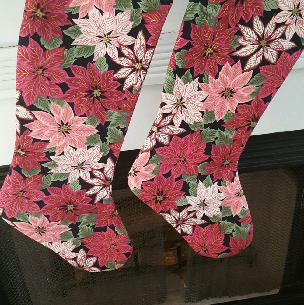 Poinsettias Christmas Stocking